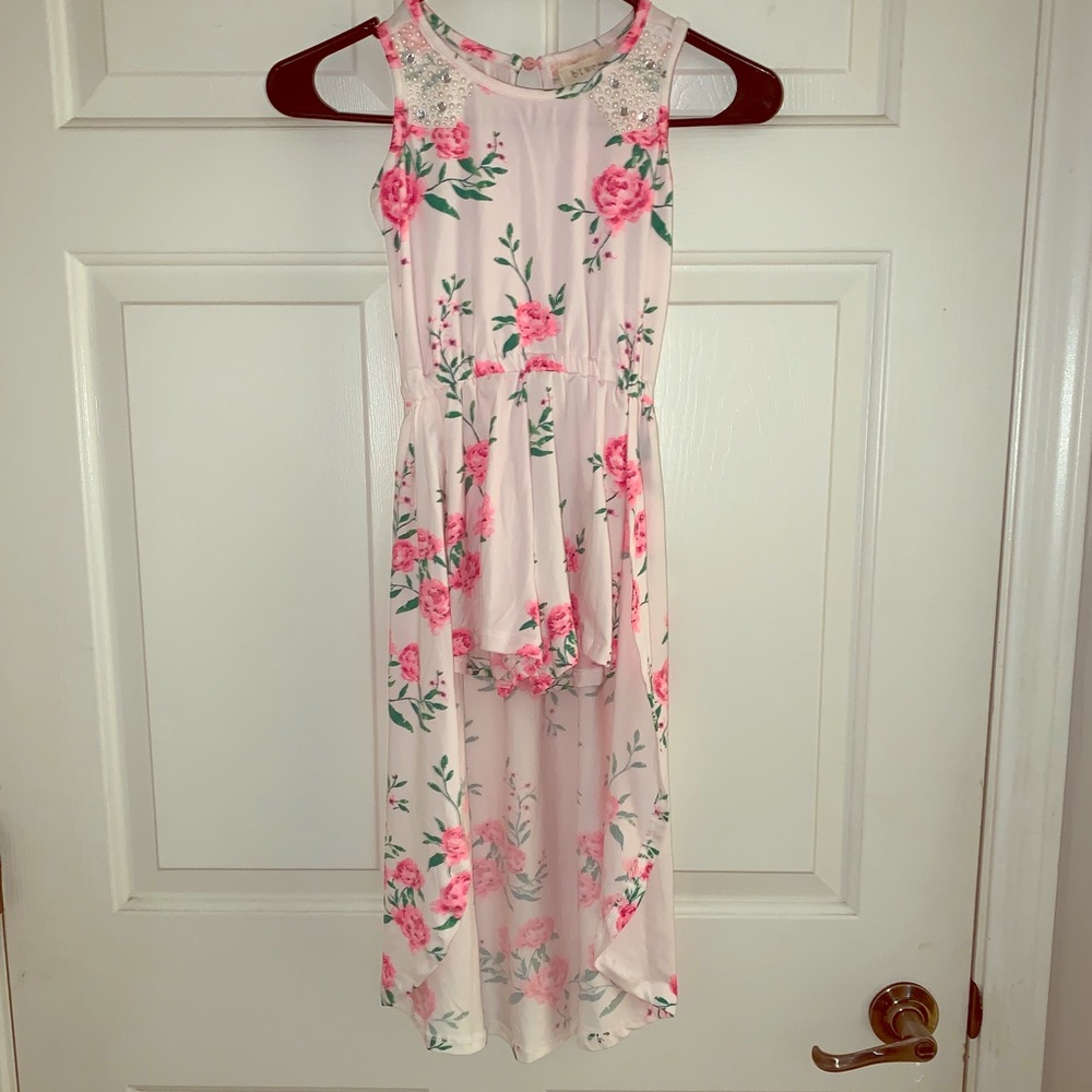 floral pink romper